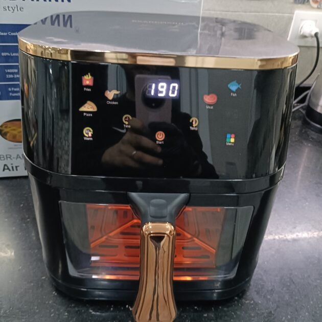 Friteuse sans huile Airfryer 8 litres BRANDMANN Originale avec 8 prereglages et une lampe Avec Fenêtre Visible