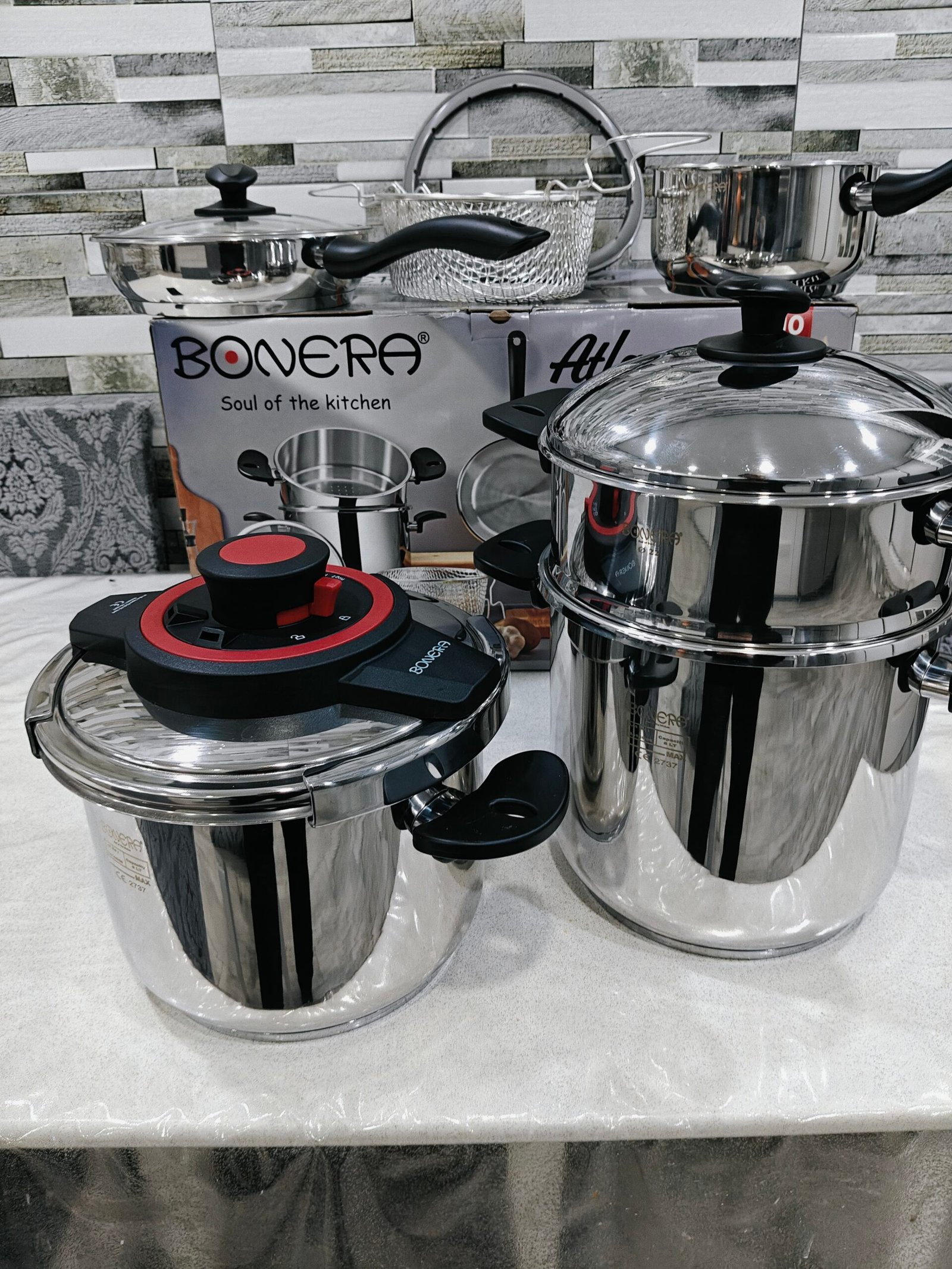 Pack 10 pieces Cocotte 6L + 8L Bonera original turque inox 18/10 haute qualité