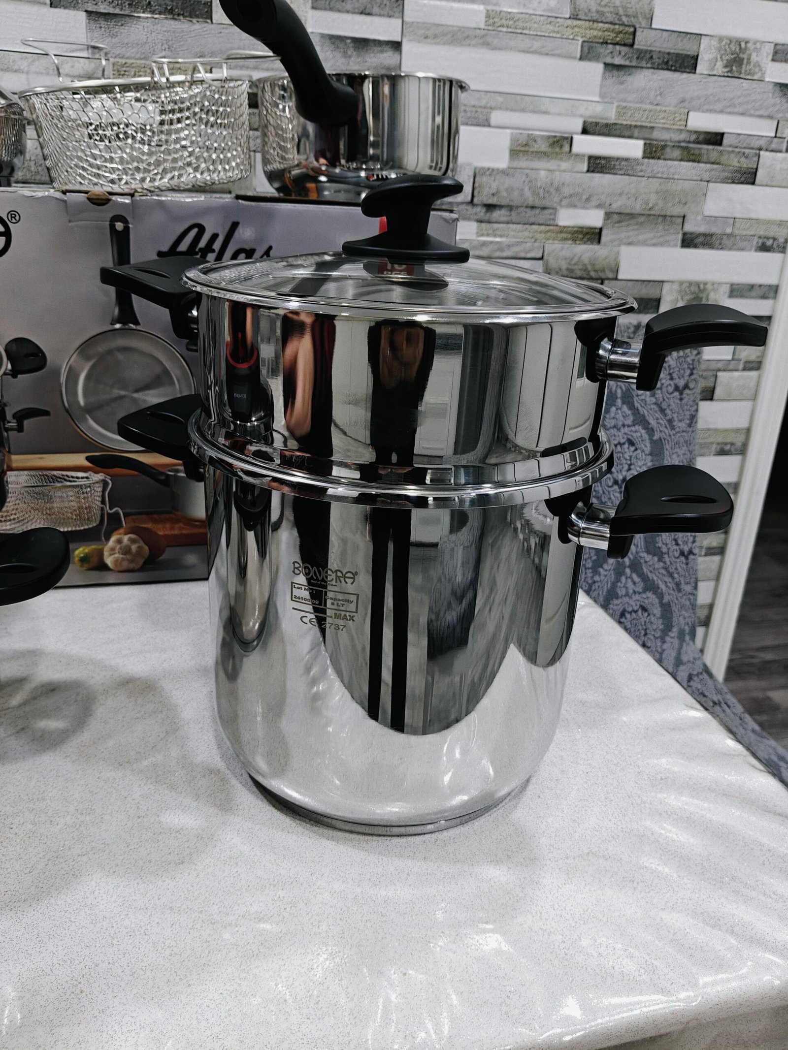 Pack 10 pieces Cocotte 6L + 8L Bonera original turque inox 18/10 haute qualité – Image 5