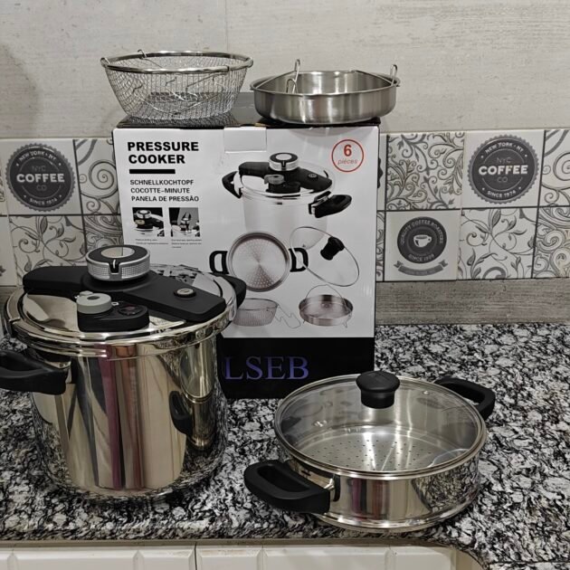 Cocotte-minute 10L Elseb – Pack 6 pièces en inox Haute gamme